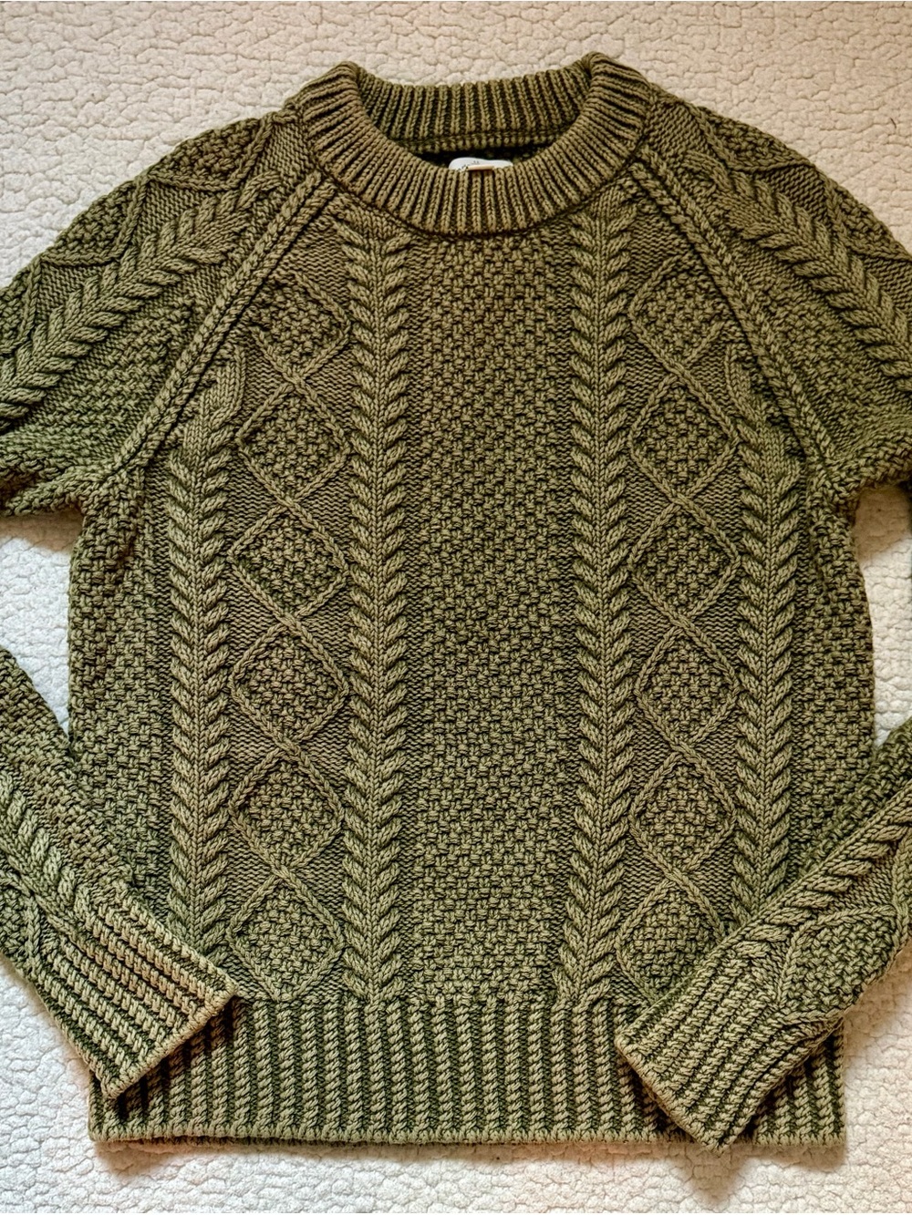 L.L. Bean Signature Women's 100% Cotton Fisherman Sweater, size M, EUC